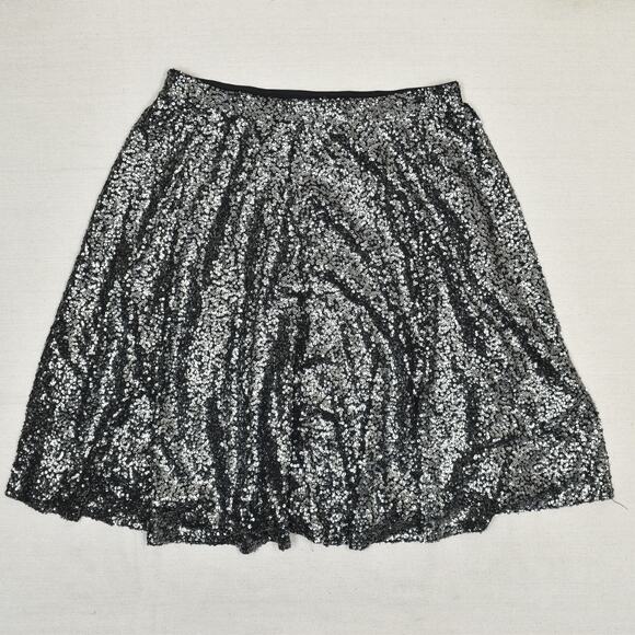 Lane Bryant Women A Line Skirt Knee Length Polyester Silver Size 18/20 Sequin - Picture 1 of 8